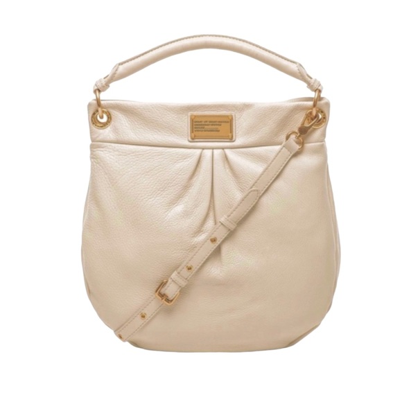 Marc By Marc Jacobs Handbags - Marc Jacobs Classic Q Hillier Large Hobo Bag Bone Ecru Ivory Pebbled Leather